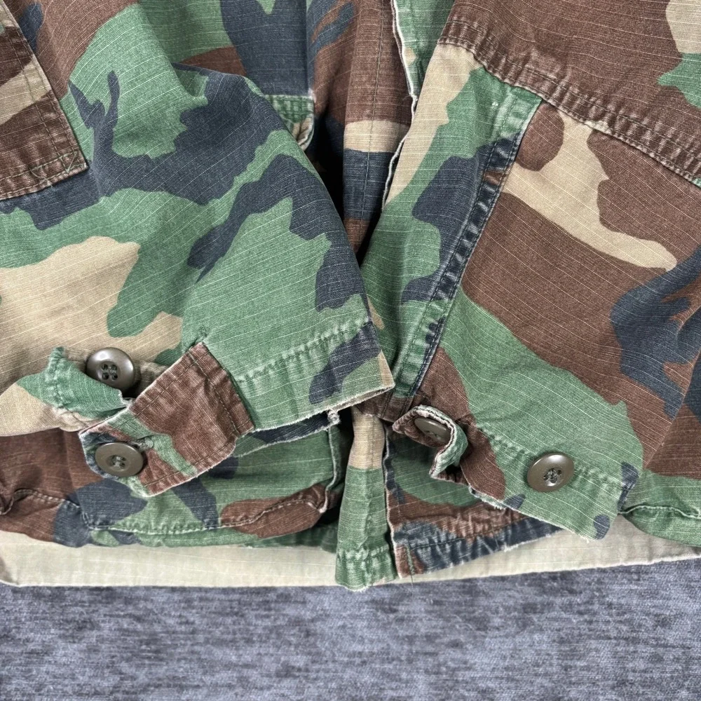 US Military Woodland Camo BDU Field Jacket Ripstop Large Regular Utility Work